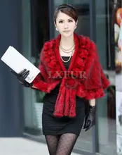 Classic Real Knitted Mink Fur Shawl Scarf Graceful Womens Casual Poncho Cape Fashion Slim Fur Outwear LX00035