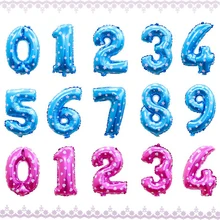16 Inch Roze Blauw Figuur Cijfers Folie Ballonnen Voor Bruiloft Decoratie Jongen Meisje Douche Gelukkige Verjaardag Ballon Levert