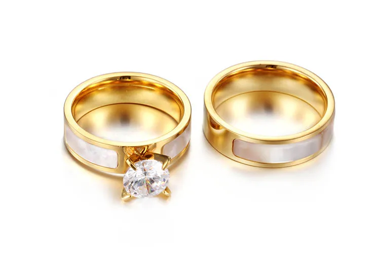 Обручальные кольца для пар из нержавеющей стали Kalen, роскошные кольца для помолвки с цирконием, женские модные ювелирные кольца, подарки