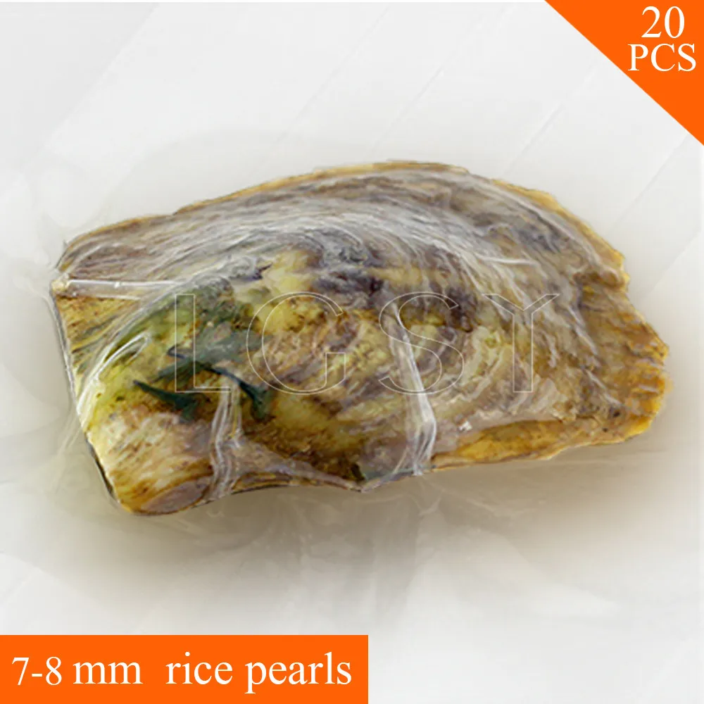 

20pcs 7-8mm freshwater oval pearl in oysters with vacuum package
