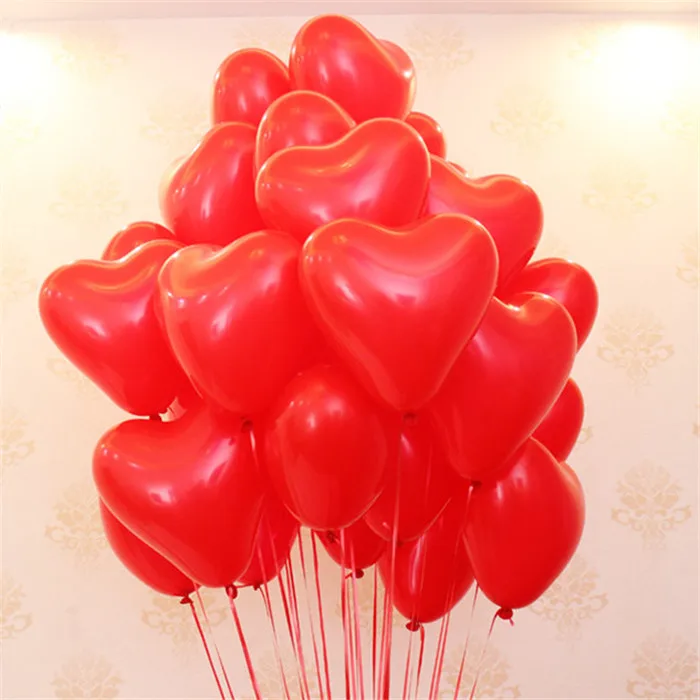 10 шт 12 дюймов 2,2 г розовый шар латексный надувной шар из фольги домашний Свадебный декор для дня рождения Детские принадлежности для вечеринки-девичника - Цвет: B6 Red Heart