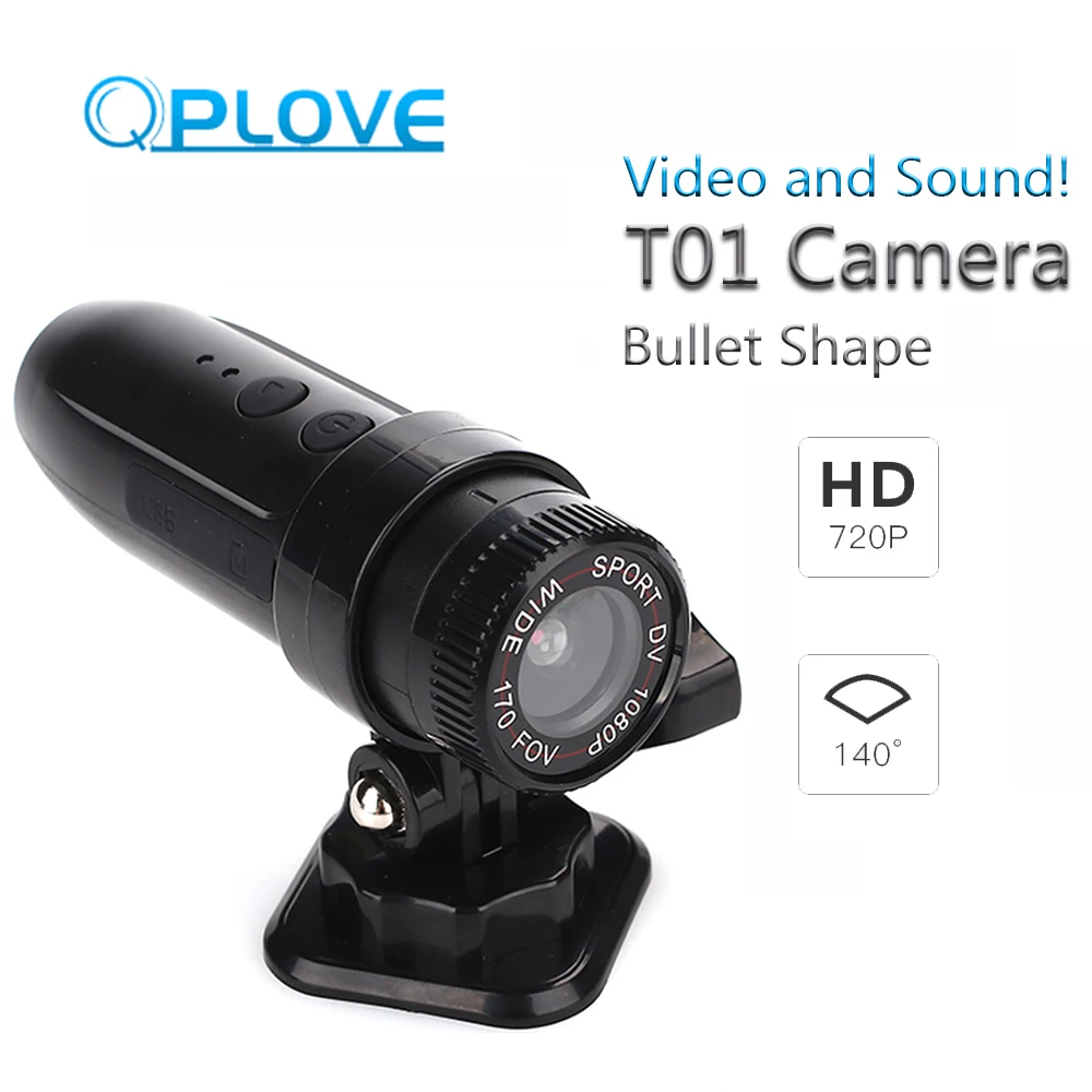 

QPLOVE Hot Motorcycle Camera HD720P 140 Angle Video Suitable for Motorcross or Travel Adventure With Sound Motorcycle Helmet DVR