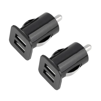 

2 Port Mini Pocket Size Universal Dual USB Car Charger Adapter Bullet 5V 2.1A + 1A Car Charger For Mobile Phones Tablet PC Hot