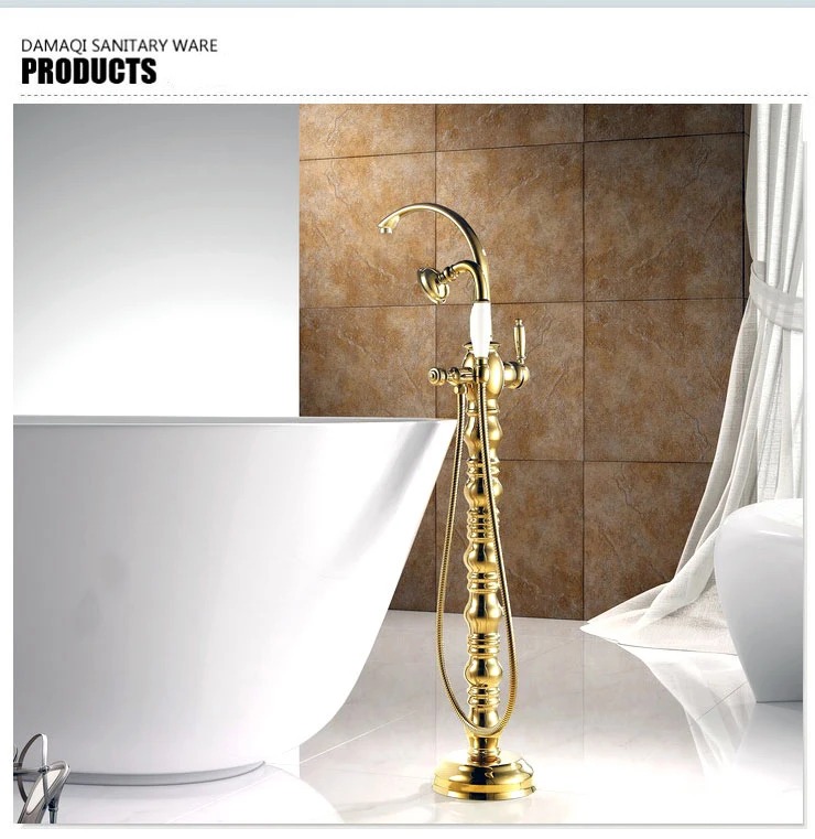 Ensembles de douche de bain Ensemble de robinetterie de luxe en laiton dor/é dor/é avec mitigeur Mitigeur /à double commande Mitigeur de baignoire et douchette