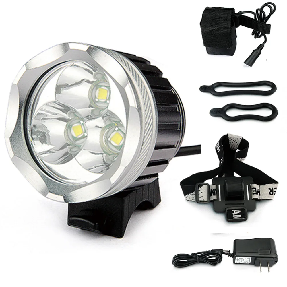 

UniqueFire HD004 3*CREE XML U2 LED Brightest 3800Lumen Bright Headlight Hiking Mountain Bikelight USB Rechargeable Headlamp set