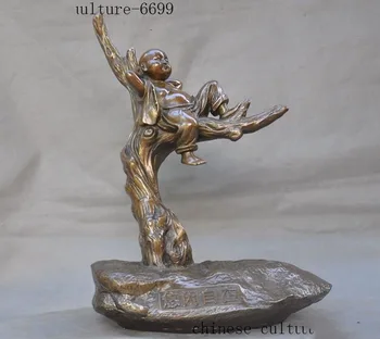 

christmas 14" Chinese Buddhism temple brozne sleep Buddhist Little monk Buddha Statue halloween