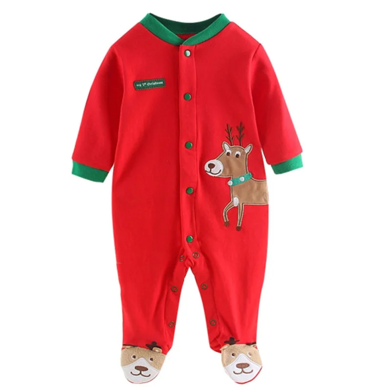Рождественские детские комбинезоны с длинными рукавами; боди для новорожденных; зимние костюмы для малышей; комбинезон с животными; одежда для малышей - Цвет: as show