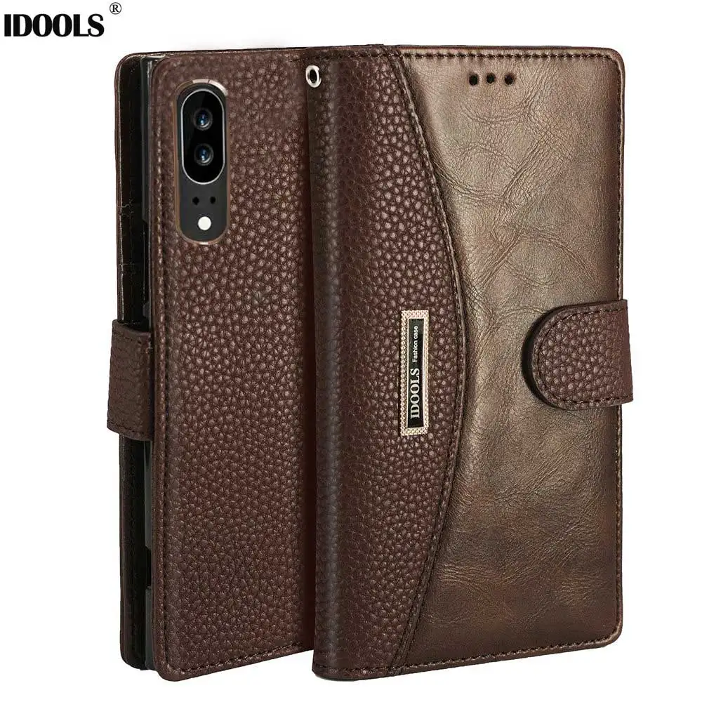 

IDOOLS Flip Case for Huawei P20 Lite Cover Dirt Resistant P20Lite Luxury PU Leather Wallet Back Cases for Huawei P20 P 20 Coque