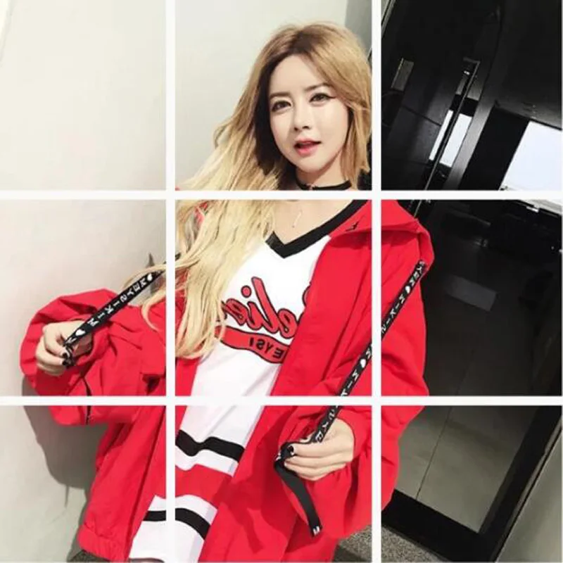 

Korean Style Hoodie Women Spring Autumn Winter Letters Print Zip-up Hooded Sweatshirt Women Casual Loose Women Outwear