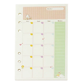 

A5 diary refills spiral notebook replace color core loose leaf stationery gift school planner ring binder paper Monthly Plan