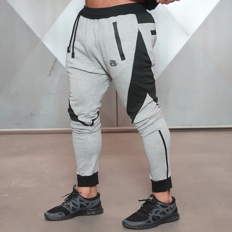 

Men's Patchwork Breathable Thin Cotton Gym Training Tight Pants Running Cycling Sport Fitness Exercise Leggings Dropshipping
