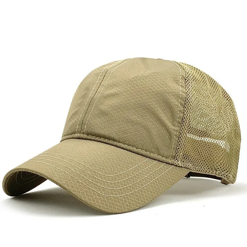 Мужская кепка большого размера, летняя мужская кепка, сетчатая Кепка, Мужская кепка, быстро сохнет, s M 55-60 см L 60-65 см - Цвет: mesh plain beige