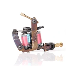 1 шт. татуировки 10 обертывания катушка профессиональная сталь, татуировочная машинка пистолет для лайнера и шейдера татуировки машина