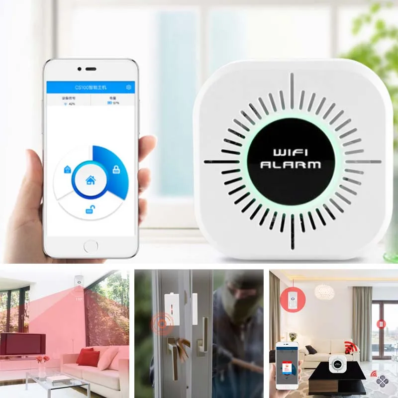 

Home Security Door Window Vibration Alarm System Anti-theft Wifi Smart Sensor Motion Detector LCC77