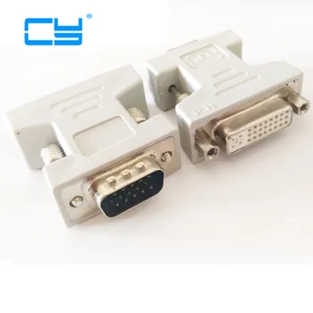 

2pcies/lot VGA SVGA RGB 15Pin Male to DVI -I 24+5 Female adapter Beige for video card dvi vga adapte