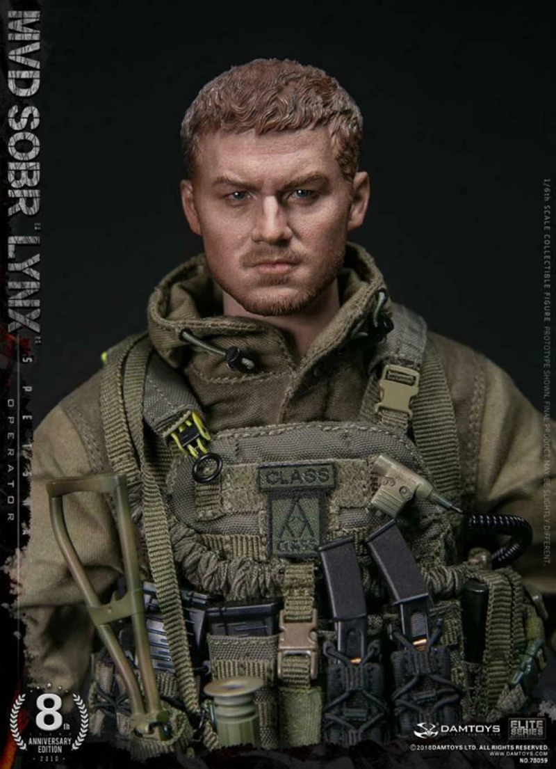 1/6 весы Коллекционная полный набор damtoys 78059 1/6th 8th Юбилей издание российского спецназа МВД SOBR Рысь игрушка