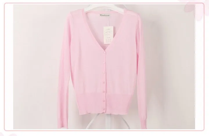 Размер M-XL, женские вязаные повседневные свободные свитера с v-образным вырезом и длинным рукавом, кардиганы, женская трикотажная одежда - Цвет: pink
