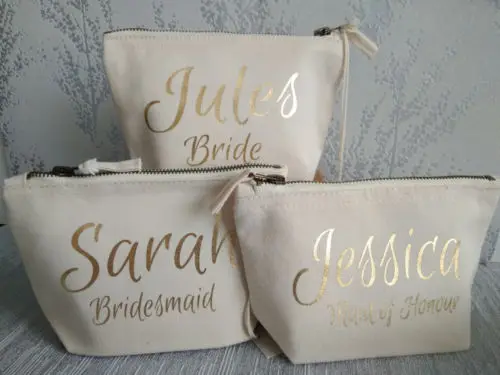 

custom Bridesmaid maid of honour wedding Beauty Make Up Cosmetic Bags pouch Bridal Party Bags Christmas Birthday Present/Gift