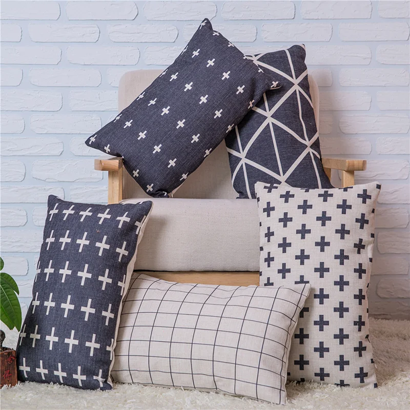 Creative Geometric Fleece Pillow Case Waist Throw Cushion Cover Home Decor