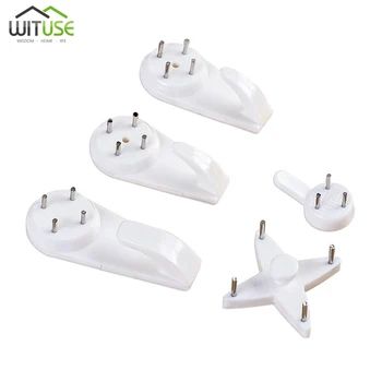 

20PCS White Painting Photo Plastic Invisibl Nail Plastic Hanging Hanger Home Decor Wall Hooks Mount Photo Clock Picture Frame