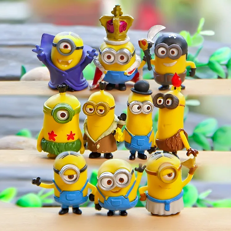 (10pcs/lot) Minion Miniature Figurines Toys Cute Lovely Model Kids Toys ... - 10pcs Lot Minion Miniature Figurines Toys Cute Lovely MoDel KiDs Toys 5 2cm PVC Anime