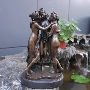 

Le Louvre museum three beauty crafts copper copper sculpture statue classical decor Home Furnishing ornaments business gifts