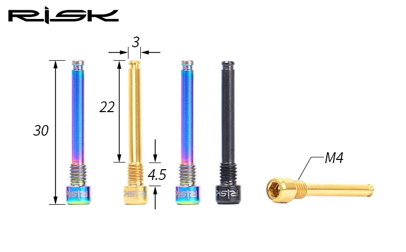 Риск Mtb велосипед каверномер для гидравлического тормоза болты титановые M4 тормозные колодки вилка для Shimano XT M8000 велосипед тормозные части