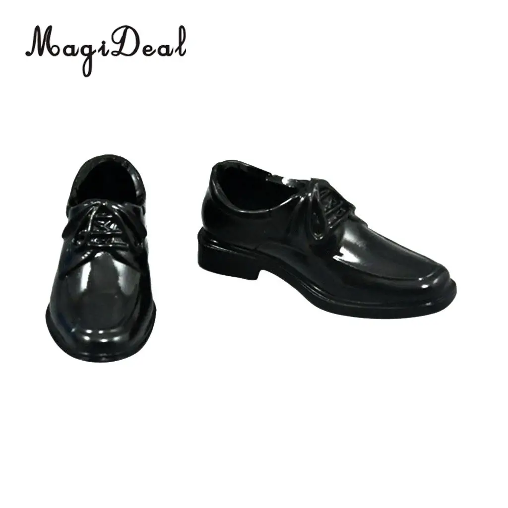 1Pair Black 1/6 Lace Up High Top Dress Shoes for 12 Inch Male Action Figure Body Dolls Daily Wear Acc 5cm