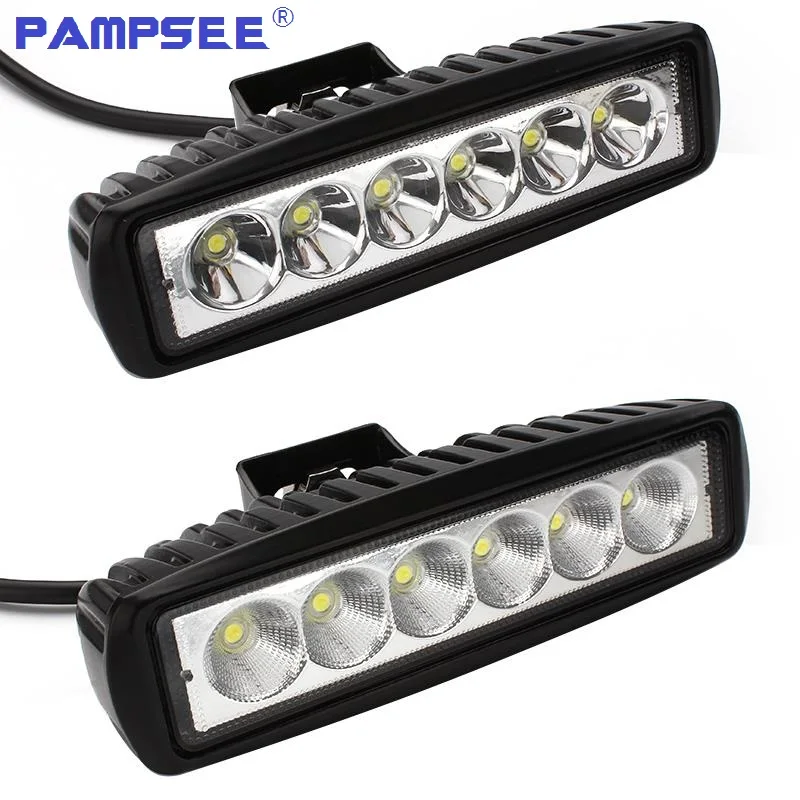 

2Pcs 18W 12V LED Work Light Bar Spotlight Flood Lamp Driving Fog Offroad LED Work Car Light for Ford Toyota SUV 4WD led beams