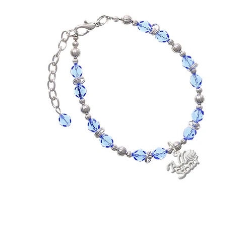All Star - Volleyball Light Blue Beaded Bracelet