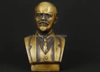 

ASIAN OLD BRASS COLLECTABLE HANDWORK CATING LENIN ORNAMENT STATUE FIGURE