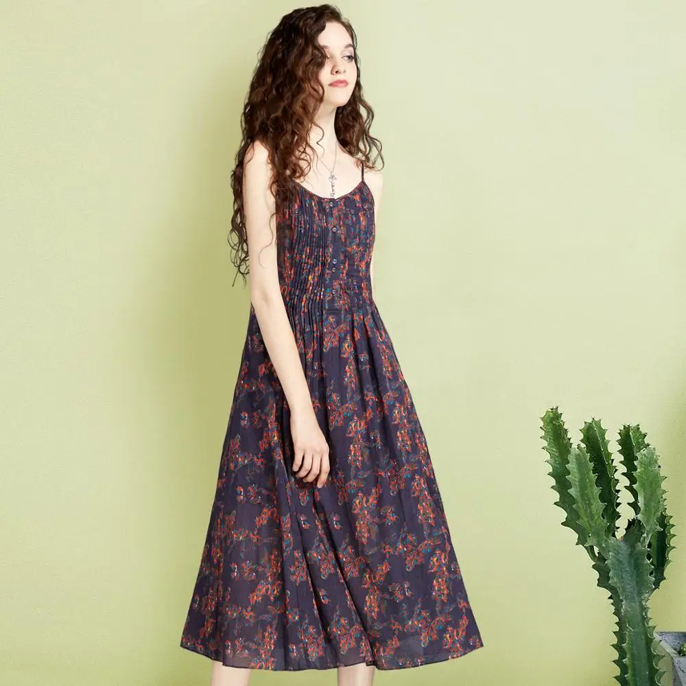 Artka женская весна новый Boho стиль Ethinic печатных квадратный воротник рукавов