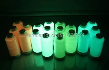 

Free shipping!hot selling 18pcs glow in the dark luminous thread with 9 popular colors 2500Y/cone home machine embroidery thread