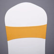 Стиль 20 шт./компл. 13*35 см стрейч чехол для свадебного стула спандекс пояса банкетные вечерние украшения сплошной цвет Лидер продаж