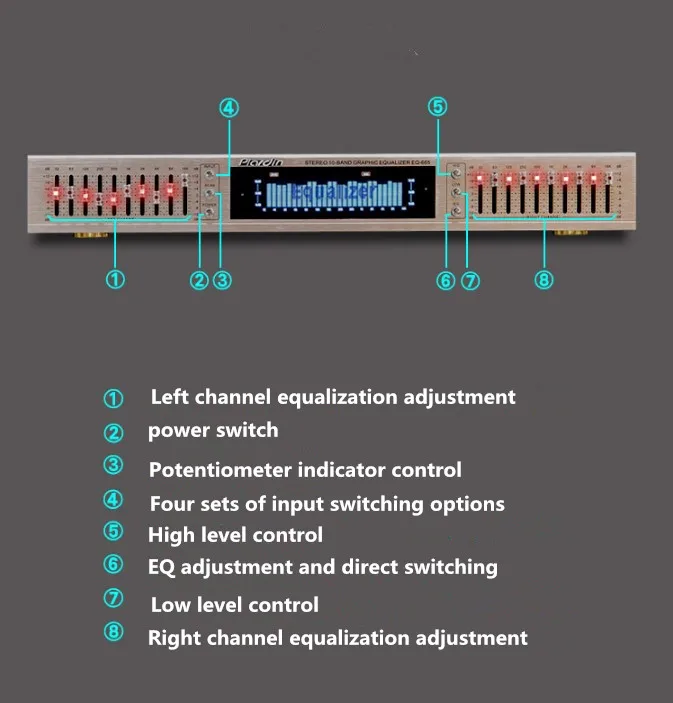 EQ665 hifi двойной 10 полосный Fever домашний эквалайзер стерео ВЧ альт регулировка басов