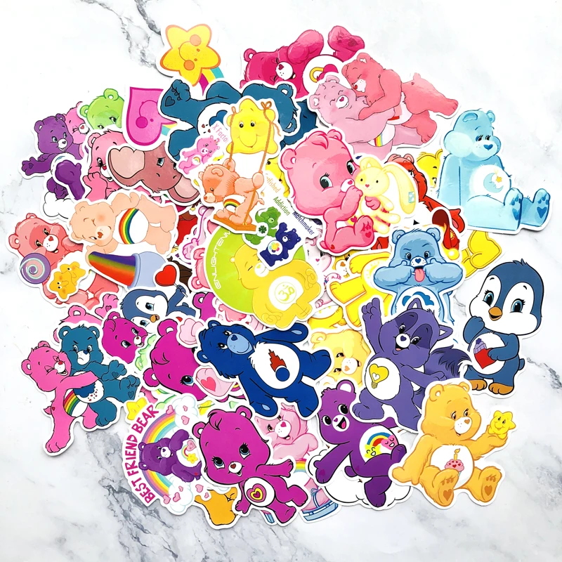 

53pcs/pack Cartoon Cute love rainbow bear Stickers Scrapbooking Label Diary Album suitcase Stickers Classic Toy gift sticker