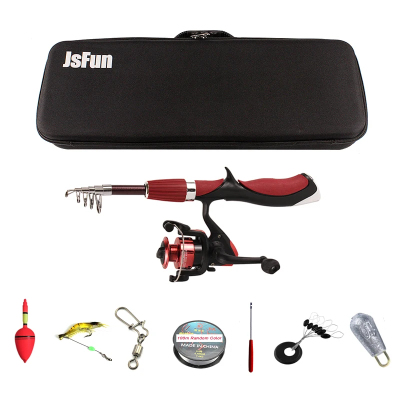 Telescopic Rod Combo 1.4m Spinning Fishing Reel +Fishing Rod+100m Line+Portable Fishing Bag+Lure Tackle Kit YG36