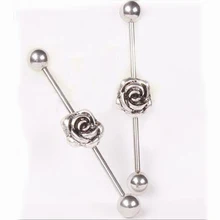 1 шт Любовь цветок хирургическая нержавеющая сталь 1,6*38*6 мм розы цветы штанга фабричного производства пирсинг спираль украшения для ушного пирсинга