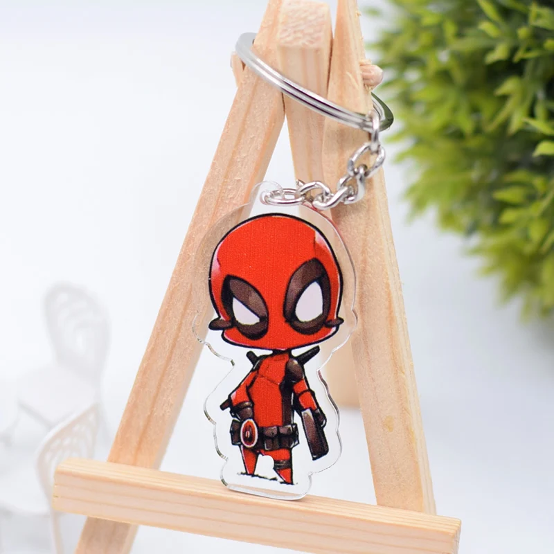 

Deadpool Ironman Keychain Cute Double Sided The Avengers Key Chain Pendant Anime Accessories Cartoon Key Ring DBS1P