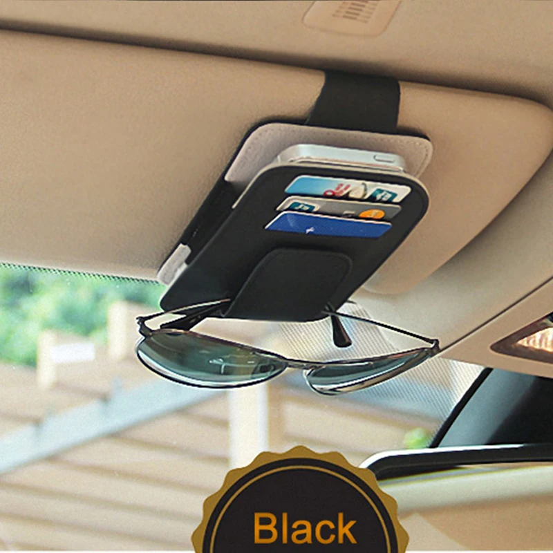 

PU Leather Car Sun Visor Receive Bag Car Boot Organiser Storage Bag Box Multi-Use Tools Organizer For Fuel Card Mobile Phone