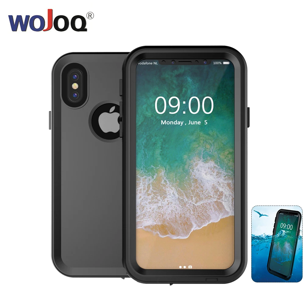 

WOJOQ IP-68 Waterproof Case for iPhone X Armor Diving Cases for Apple x Shockproof Outdoor Summer Swimming Bag Capa
