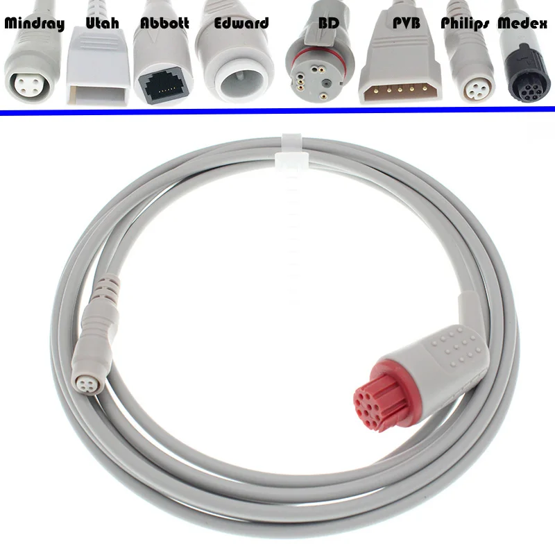 

Use for 10pin GE-Datex NDE/PB/Tektronix/Viatek/Capnom/ULTSVI Abbott,Uath,Edward,BD PVB IBP HP pressure transducer adapter cable