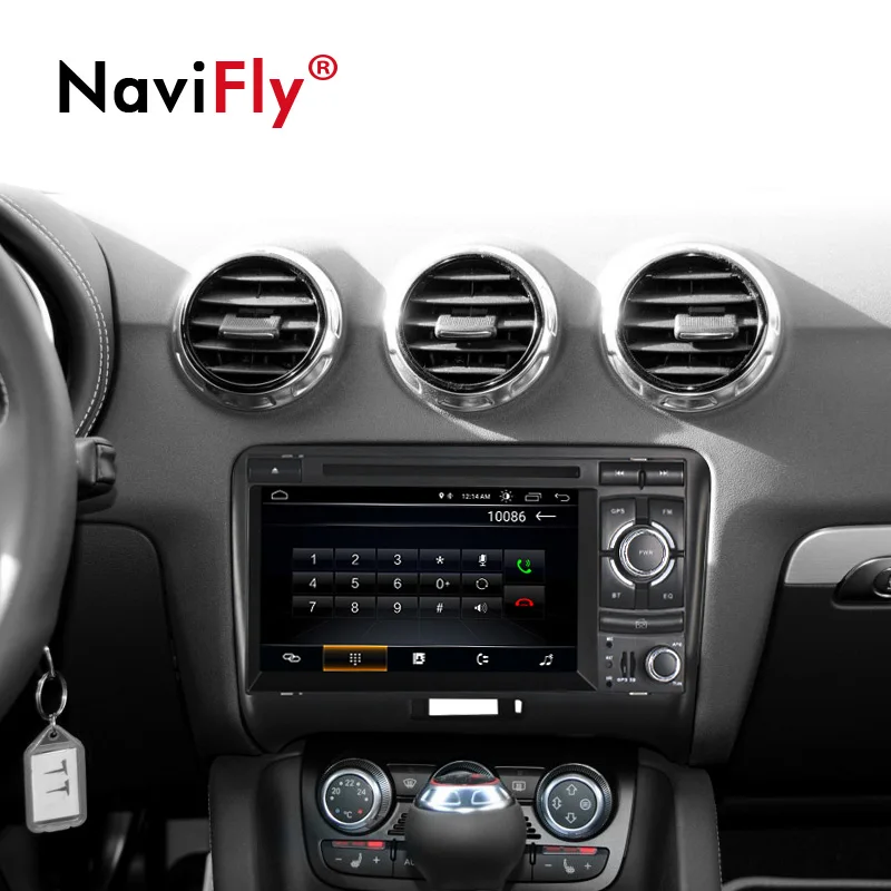 Top NaviFly new arrival! 7 inch 2 din Android 8.1 car dvd radio for Audi TT 2006-2012 with gps navigation multimedia player WIFI RDS 1