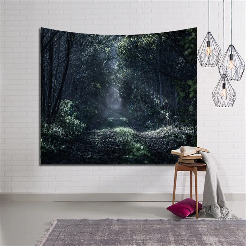 Bohemian Camping Traveling Yoga Mat Tapestry Beach Mat mist mountain print Blanket Carpet Wall Hang