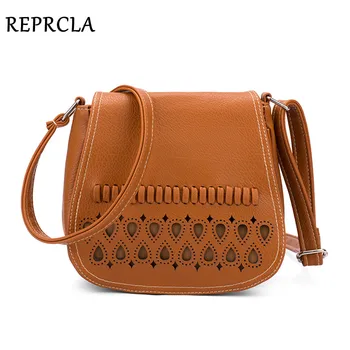 

REPRCLA Hollow Out Women Bags Vintage PU Leather Shoulder Bag Crossbody Designer Handbag Women Messenger Bags Purse