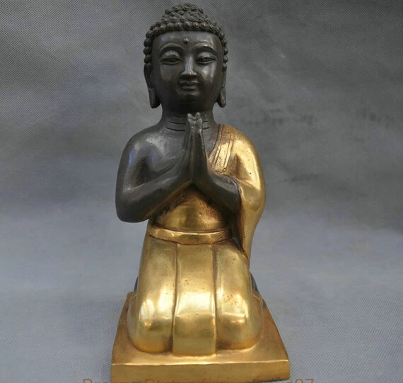 

10'' China Tibetan Gilt Buddhism Sakyamuni Buddha Bronze Statue