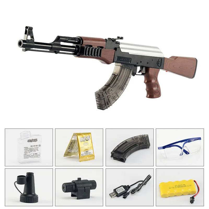 Новый электрический игрушечный водный пистолет AK47 с пулями для улицы живой CS
