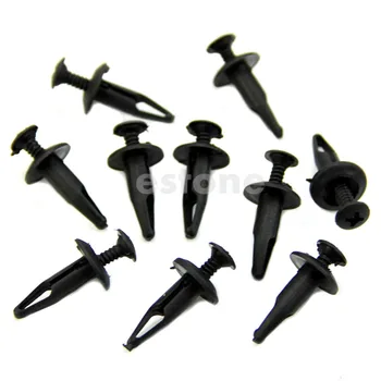

10Pcs Plastic Push Type Rivet Retainer Fastener Bumper Pin Clips for Ford