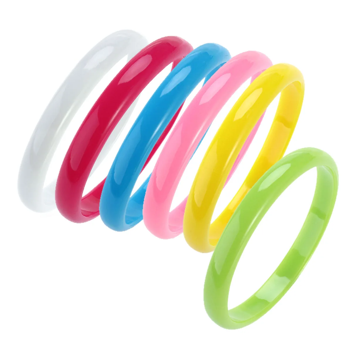 

6pcs Fashion Plastic Bangle Bracelets Candy Color Bracelet for Women Children ( Sent Random Color ) Jewelry Accessories