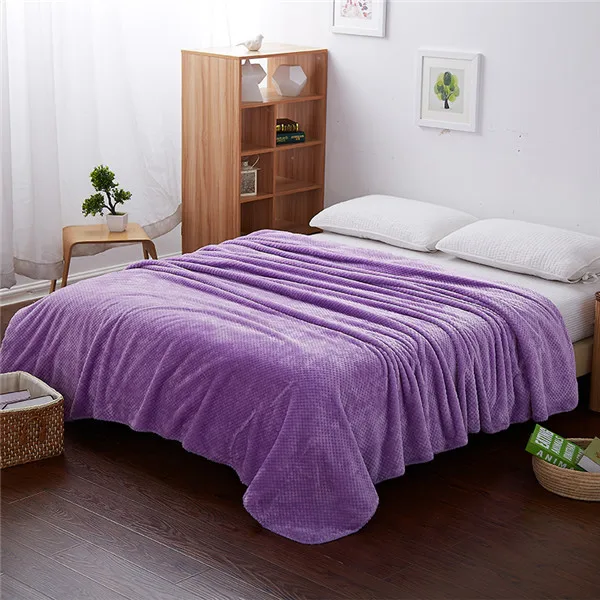light tan Pure Color Bedding Blanket Design Fleece Blankets For Bed